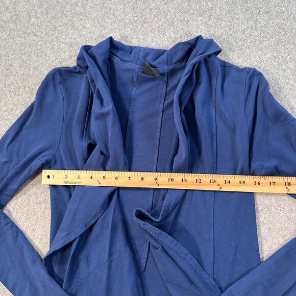 Splits Fifty Nine Open Front Drape Cardigan Top Women's Small Navy Blue Terry - Picture 5 of 10